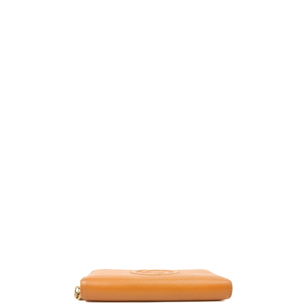 Gucci Wallet Soho Zip Around Wallet in Orange, Leather — Top View