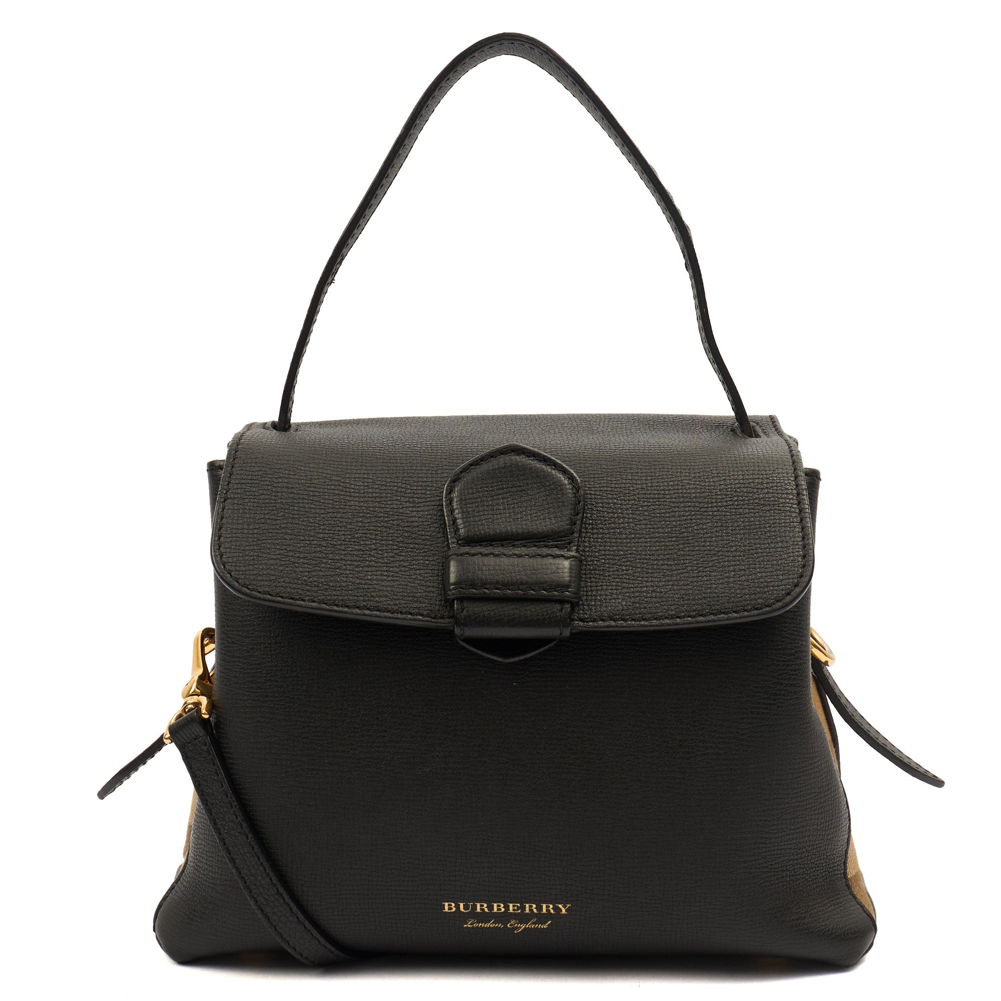 Burberry Cross Body Camberely- Small in Black, Leather — Front View