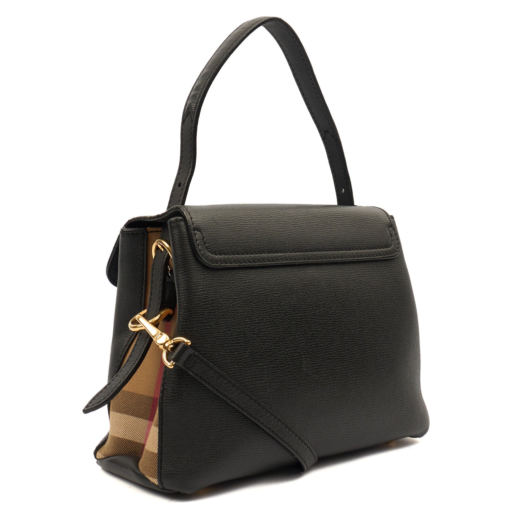 Burberry Cross Body Camberely- Small in Black, Leather — Back View