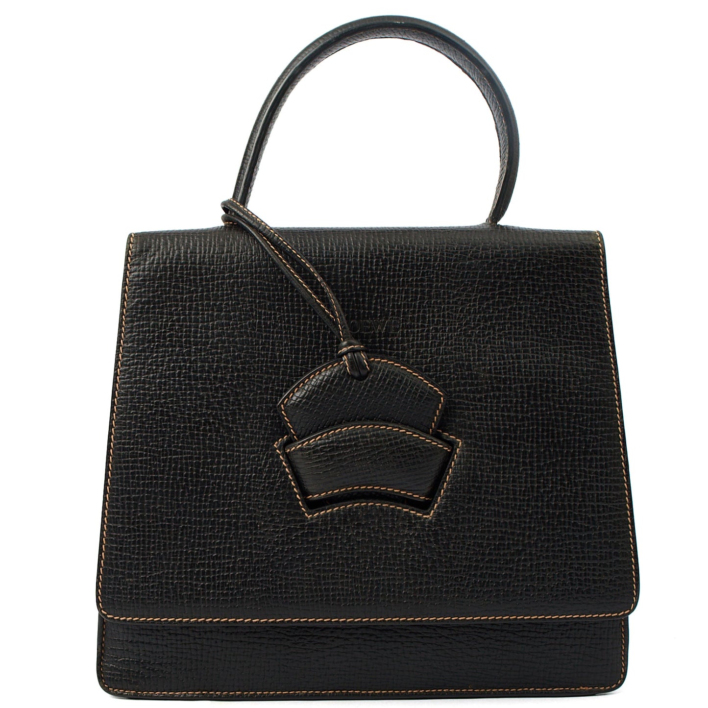 Loewe Top Handle Barcelona in Black, invalid — Front View
