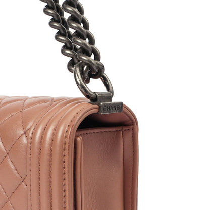 Chanel Shoulder Bag Boy - Medium in Pink, Calfskin Leather — Alternate View 15