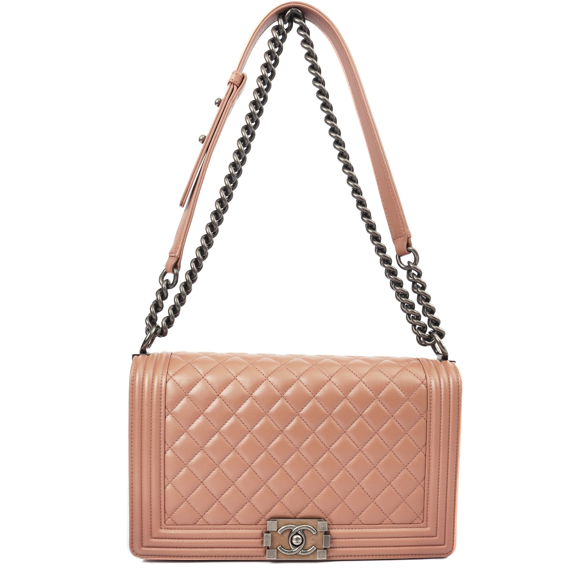 Chanel Shoulder Bag Boy - Medium in Pink, Calfskin Leather — Alternate View 19