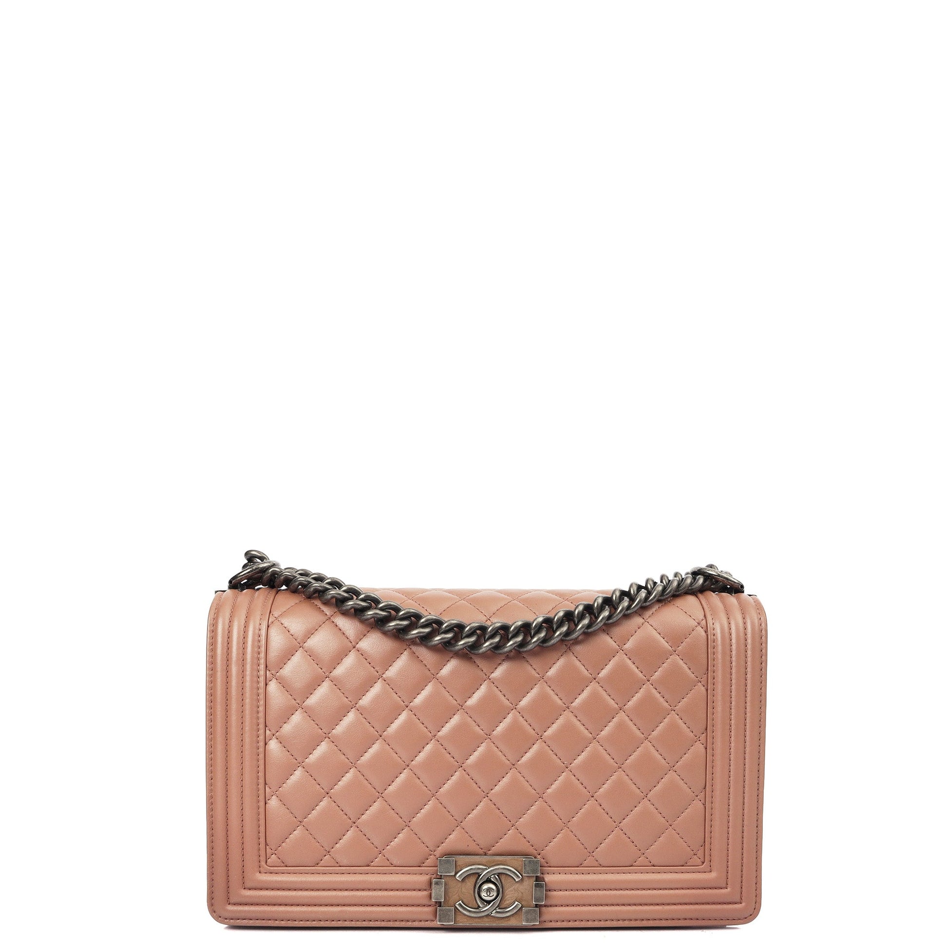 Chanel Shoulder Bag Boy - Medium in Pink, Calfskin Leather — Alternate View 21