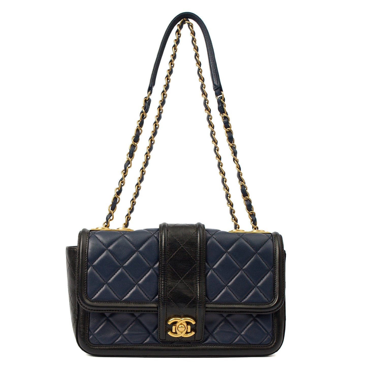 Chanel Shoulder Bag Timeless Single Flap in Navy, Lambskin Leather — Alternate View 7