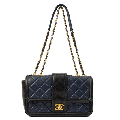 Chanel Shoulder Bag Timeless Single Flap in Navy, Lambskin Leather — Alternate View 7