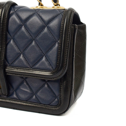 Chanel Shoulder Bag Timeless Single Flap in Navy, Lambskin Leather — Lifestyle View