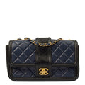 Chanel Shoulder Bag Timeless Single Flap in Navy, Lambskin Leather — Front View