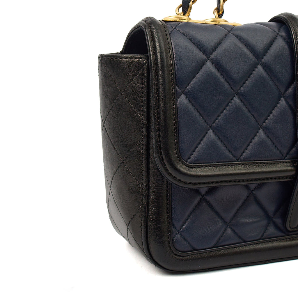Chanel Shoulder Bag Timeless Single Flap in Navy, Lambskin Leather — Alternate View 8
