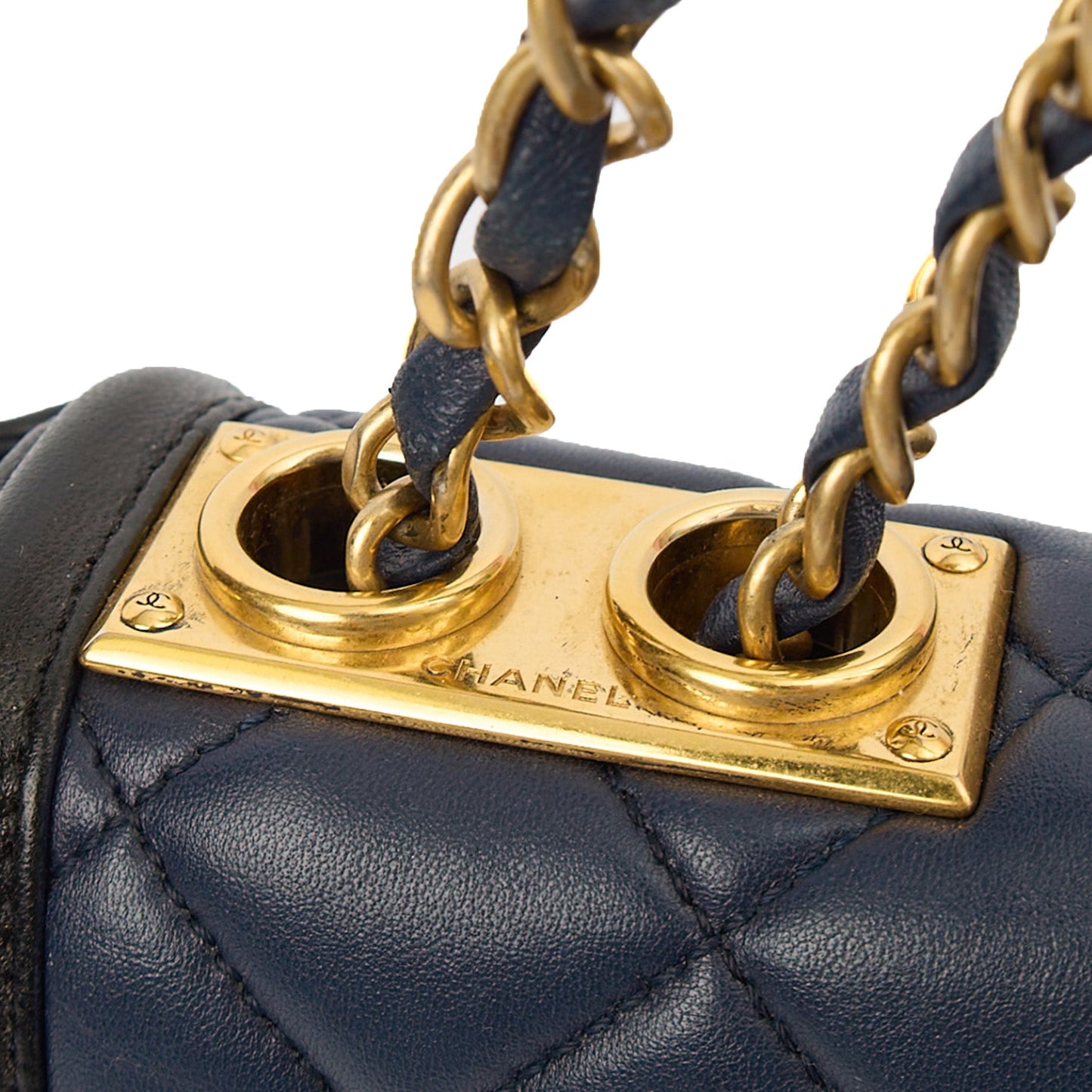 Chanel Shoulder Bag Timeless Single Flap in Navy, Lambskin Leather — Alternate View 9