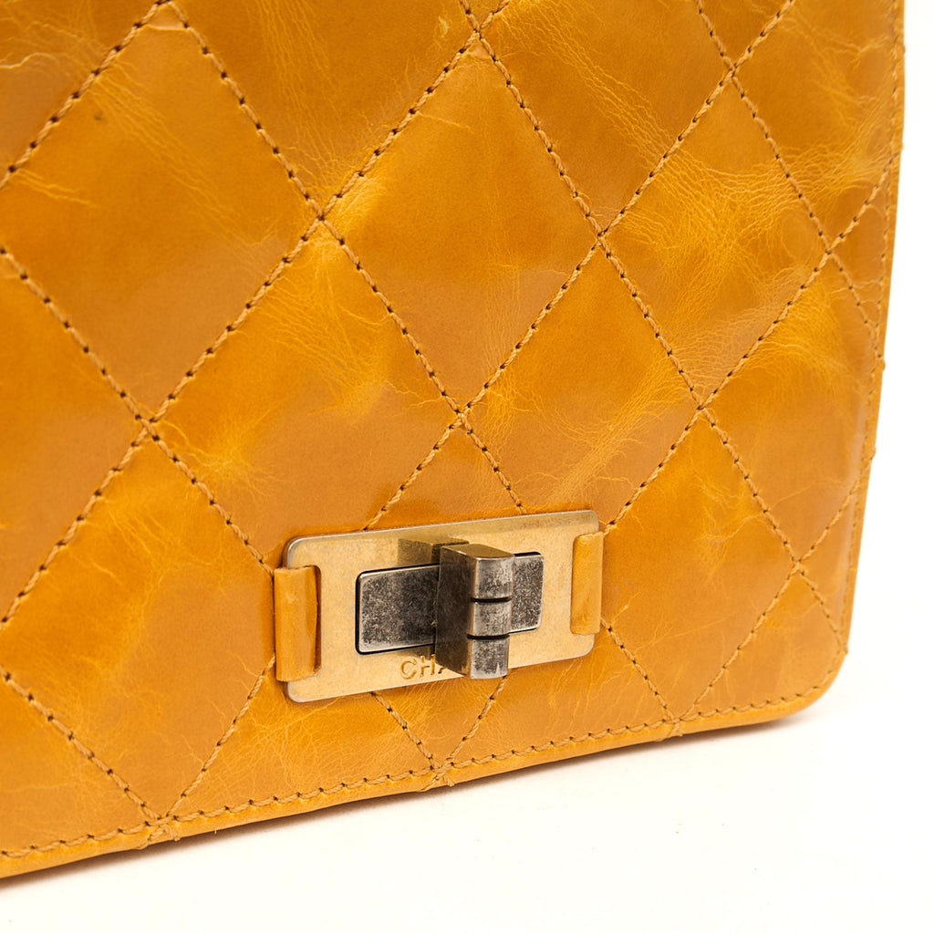 Chanel Top Handle Rita Dome in Yellow, Crinkled Calfskin Leather — Alternate View 10