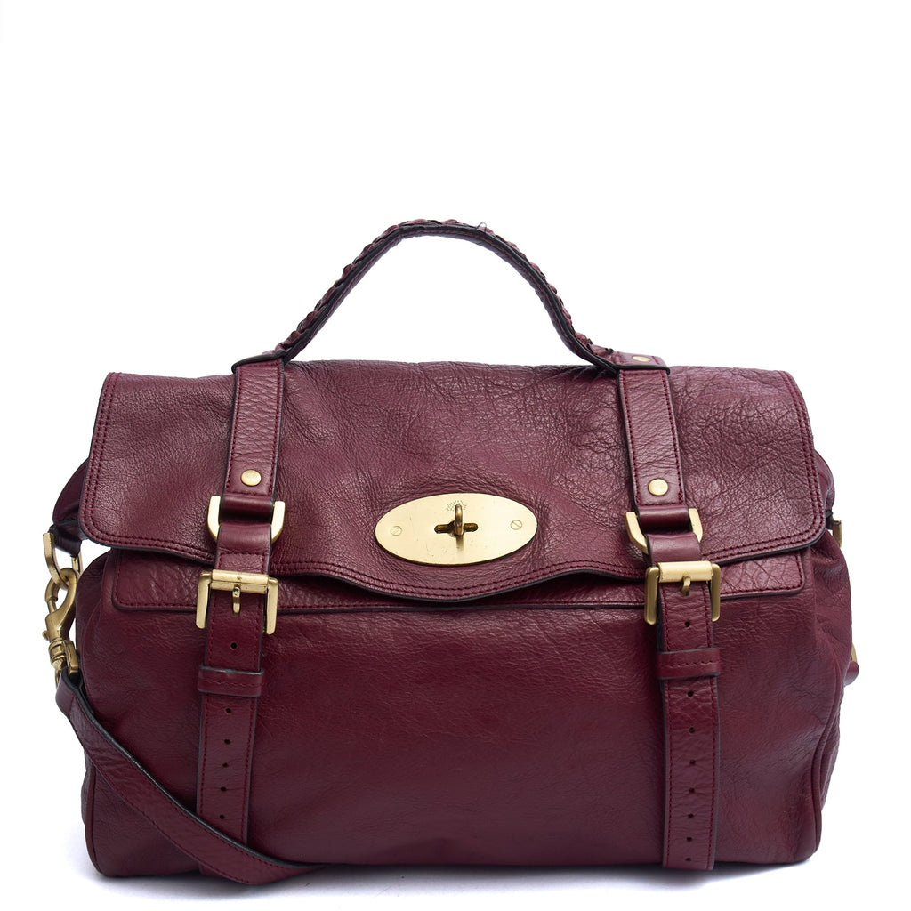 Mulberry Tote Alexa in Red, Calfskin Leather — Front View
