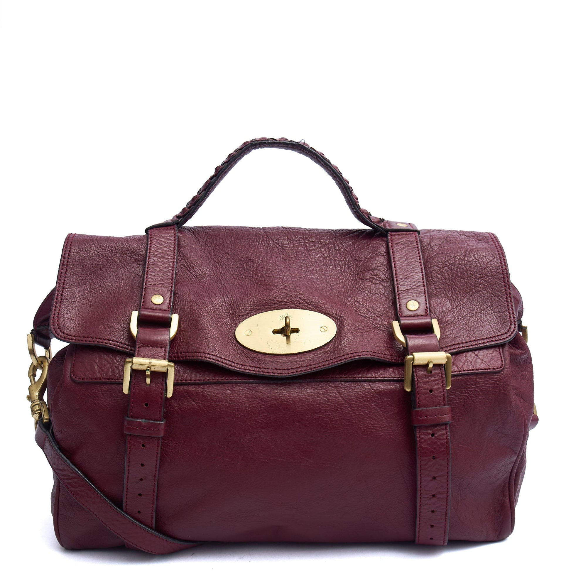 Mulberry Tote Alexa in Red, Calfskin Leather — Front View