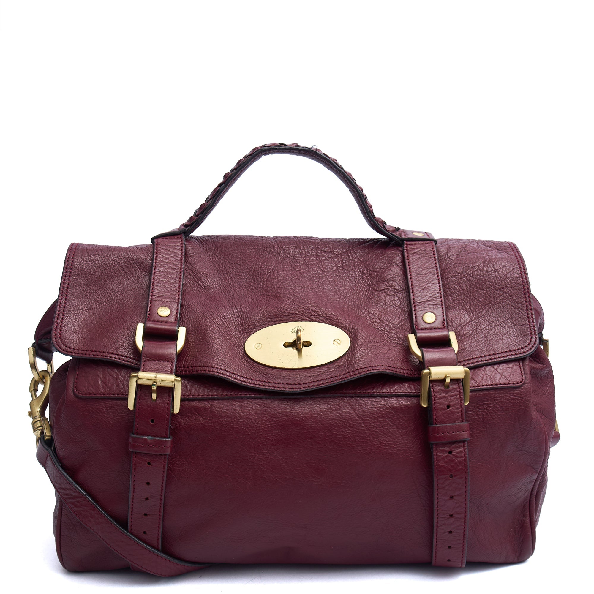 Mulberry Tote Alexa in Red, Calfskin Leather — Front View