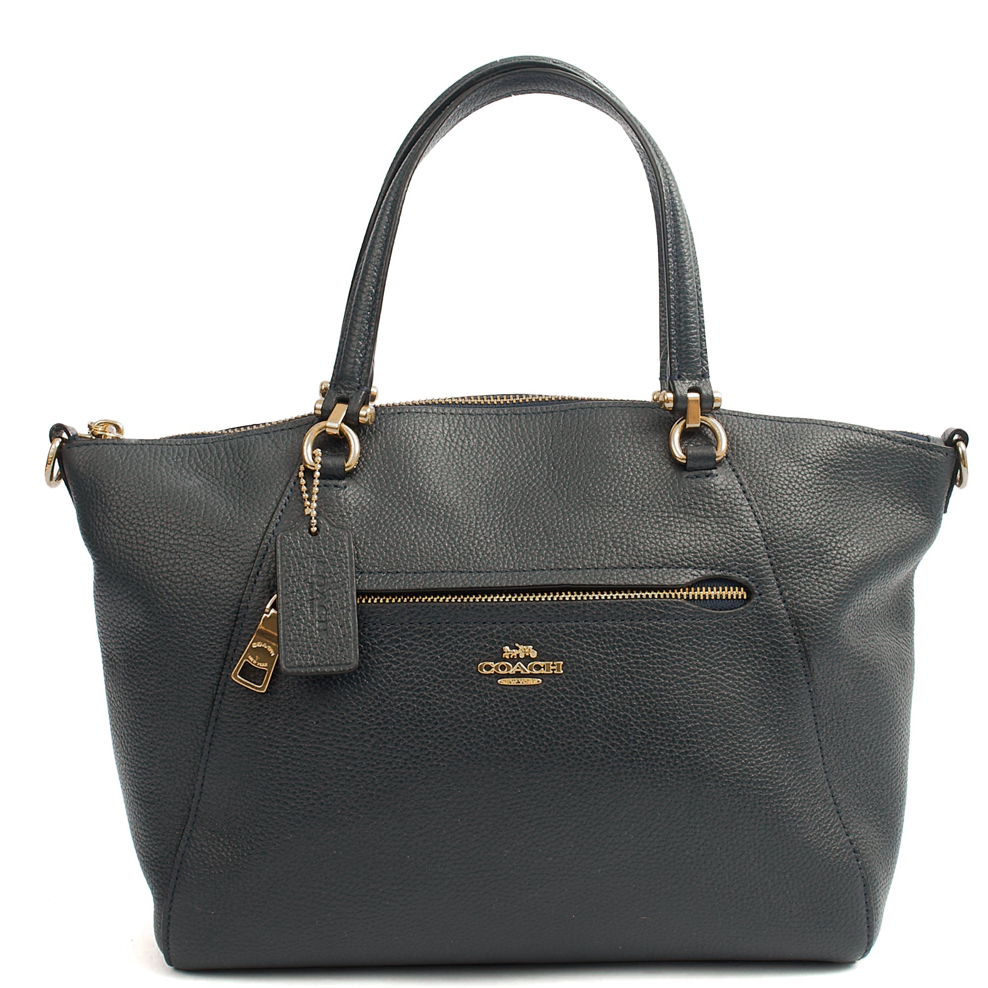 Coach Cross Body Prairie Satchel in Navy, Leather — Front View