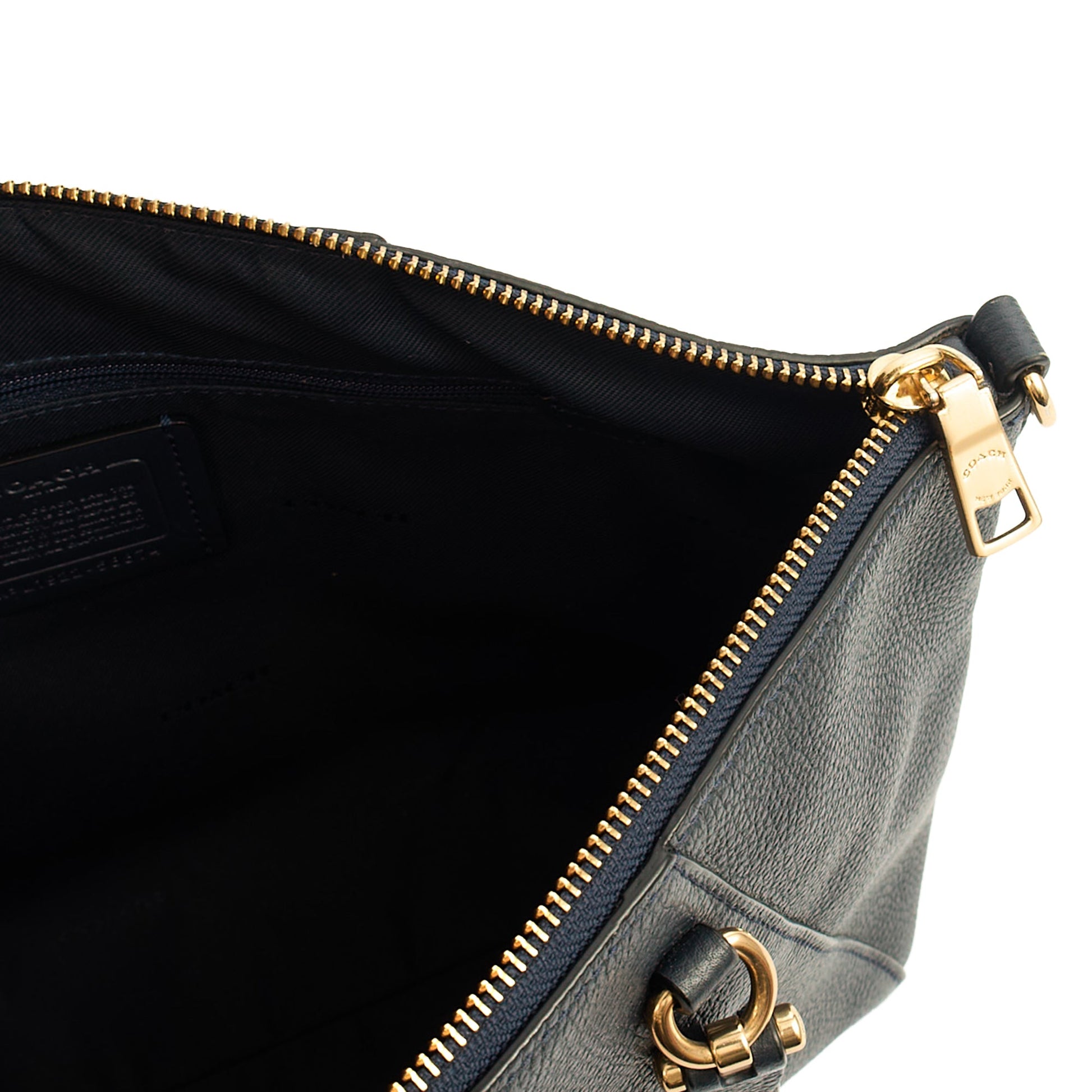 Coach Cross Body Prairie Satchel in Navy, Leather — Detail View