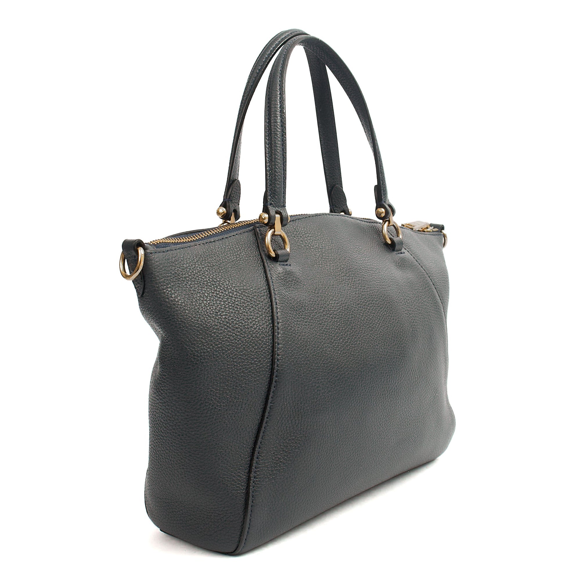 Coach Cross Body Prairie Satchel in Navy, Leather — Side View