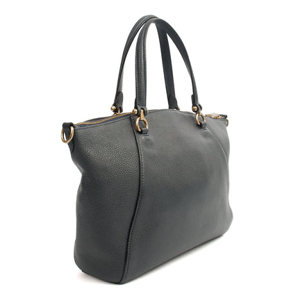 Coach Cross Body Prairie Satchel in Navy, Leather — Side View