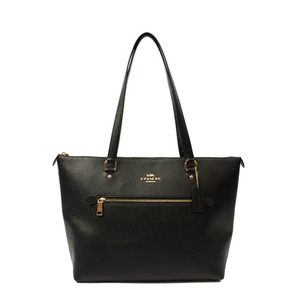 Coach Tote Gallery Tote in Black, Leather — Front View