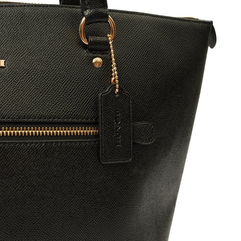 Coach Tote Gallery Tote in Black, Leather — Detail View
