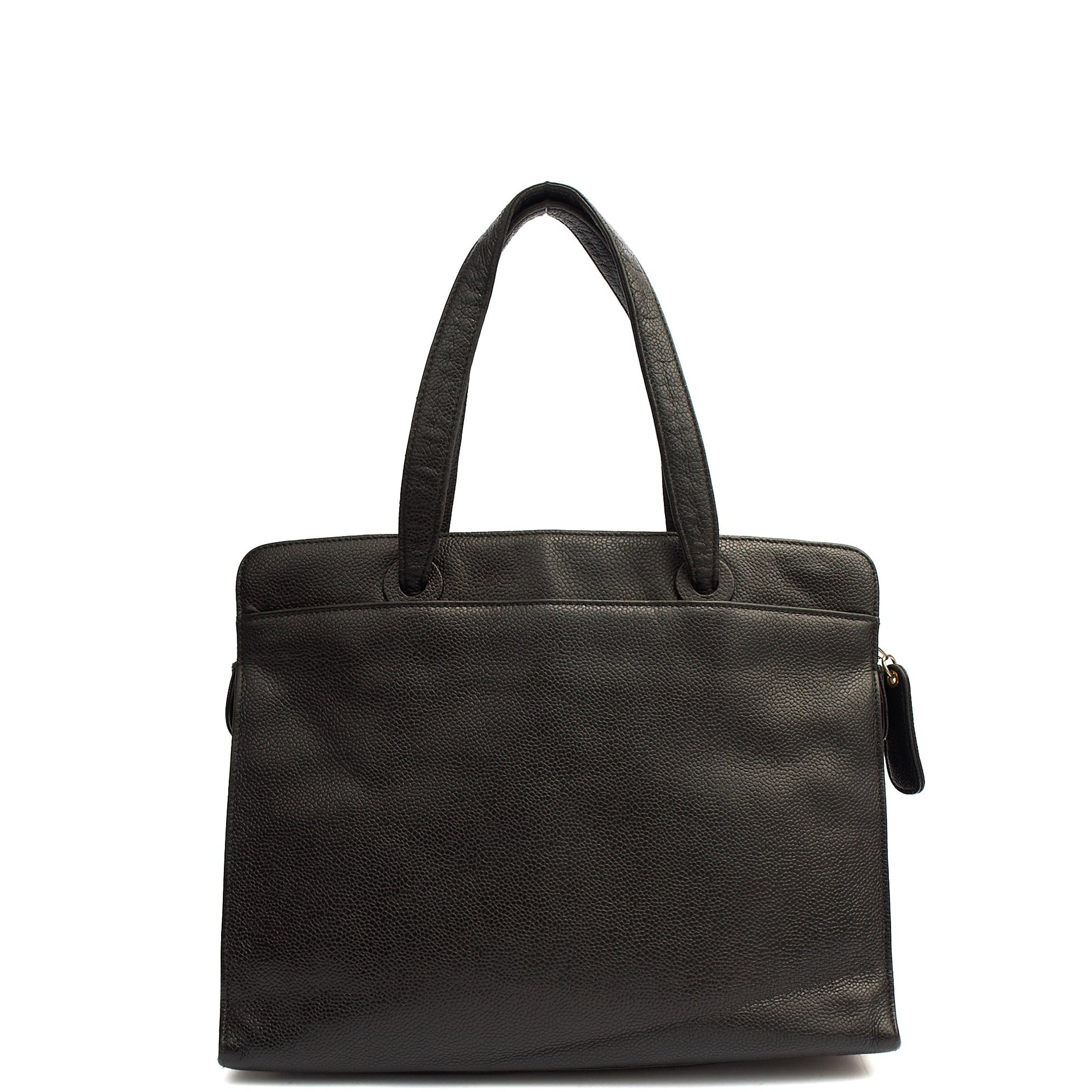 Chanel Tote Vintage Tote in Black, Caviar Leather — Alternate View 11