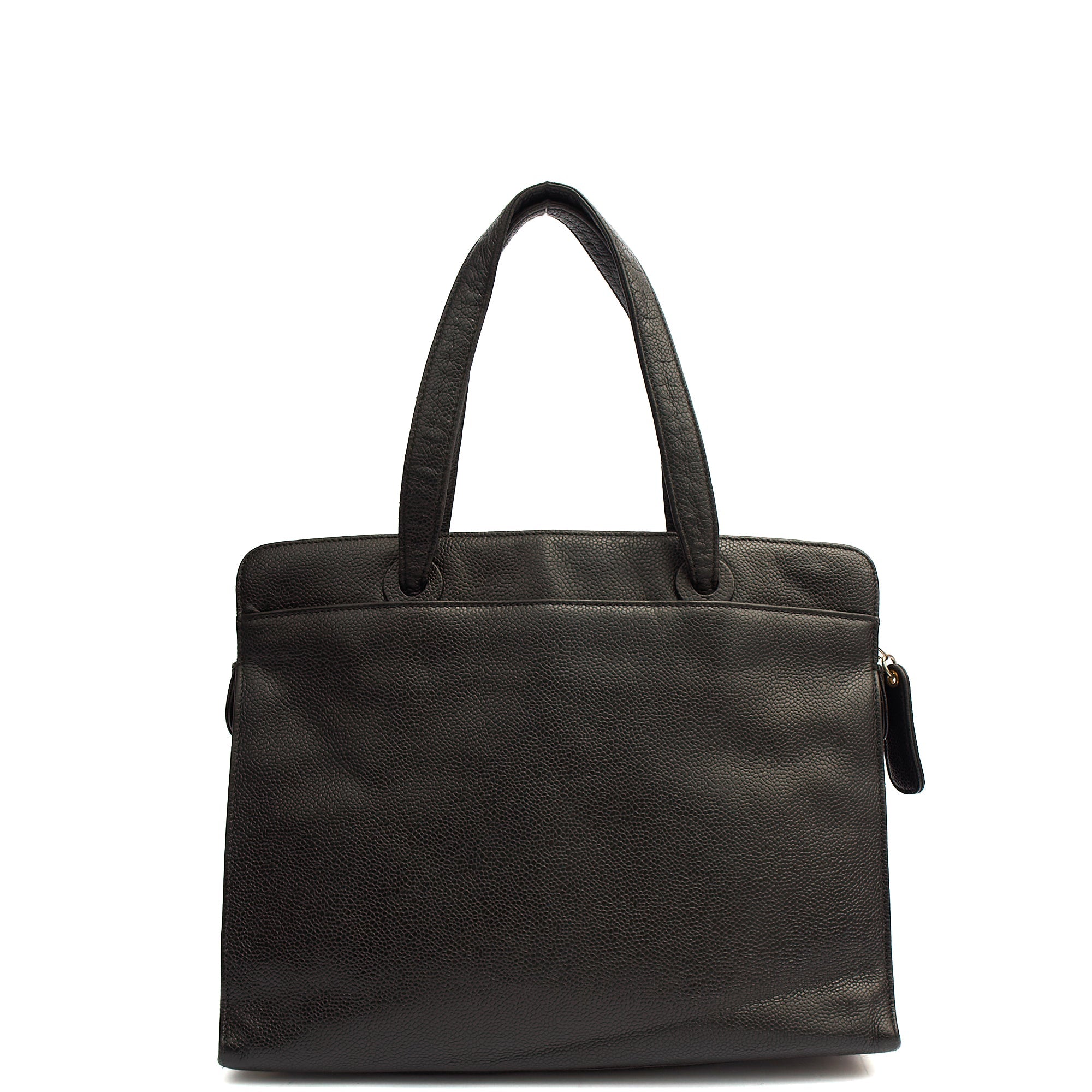 Chanel Tote Vintage Tote in Black, Caviar Leather — Alternate View 11