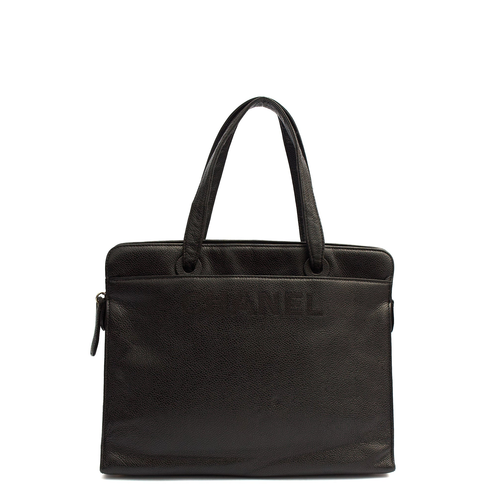 Chanel Tote Vintage Tote in Black, Caviar Leather — Alternate View 17