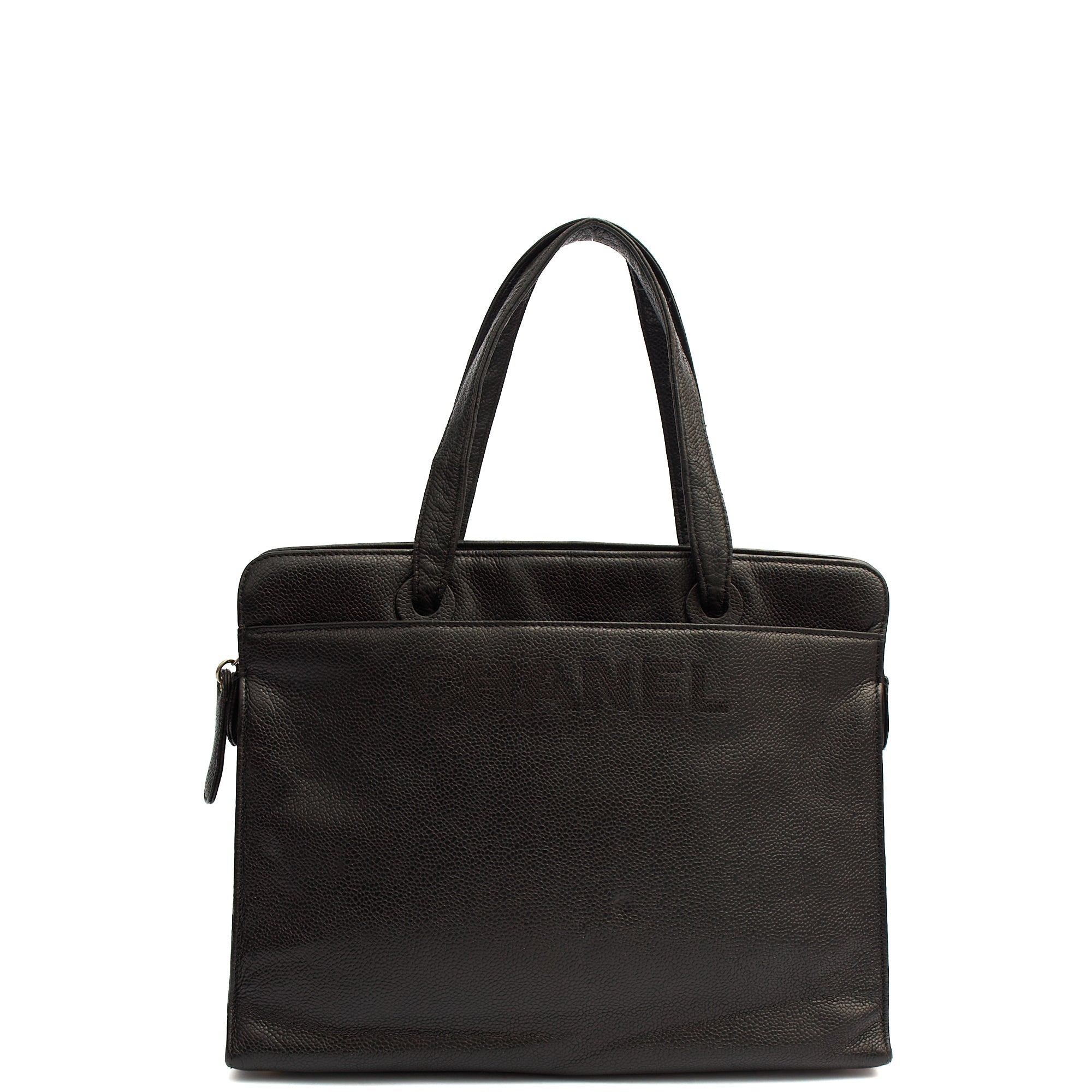 Chanel Tote Vintage Tote in Black, Caviar Leather — Alternate View 17