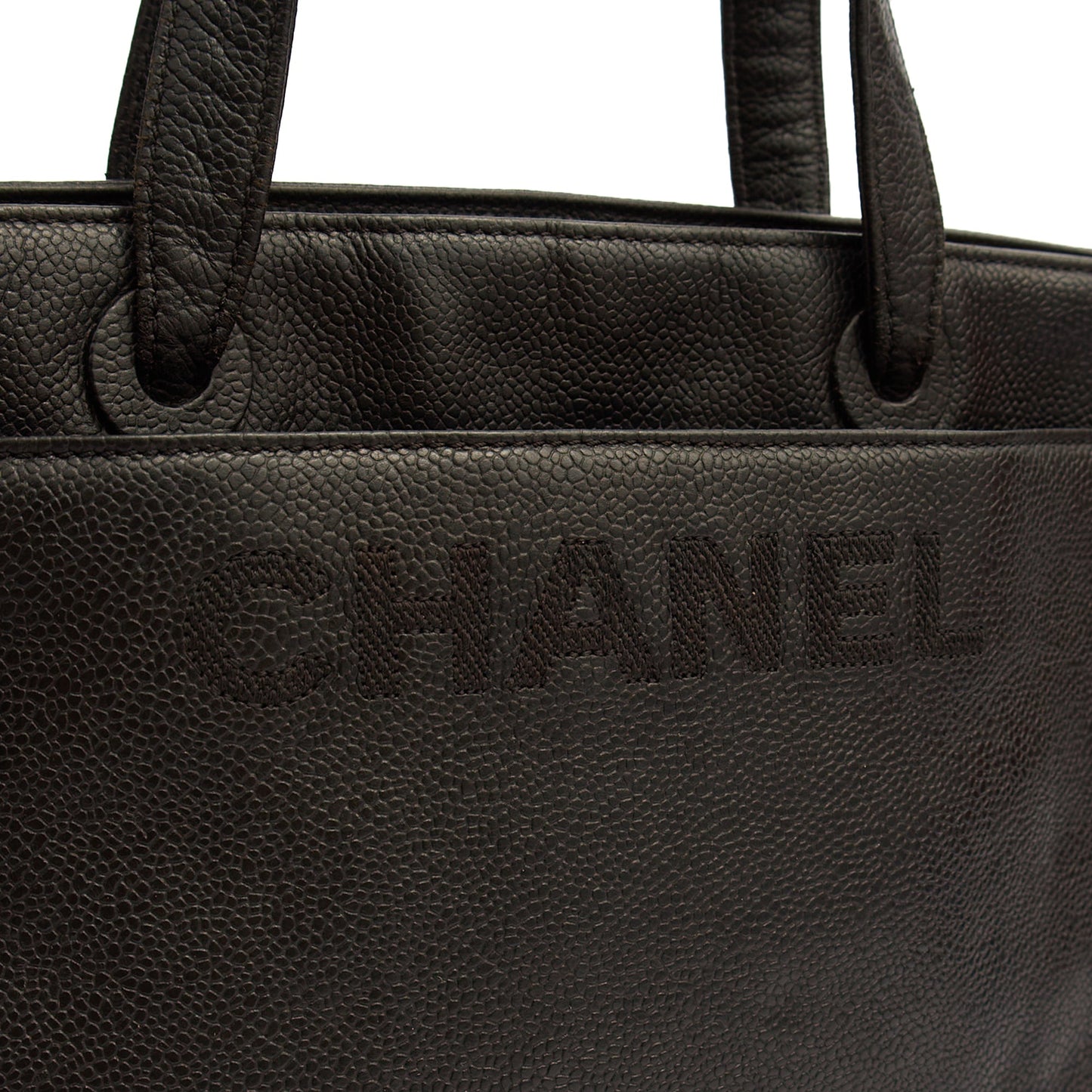 Chanel Tote Vintage Tote in Black, Caviar Leather — Alternate View 14