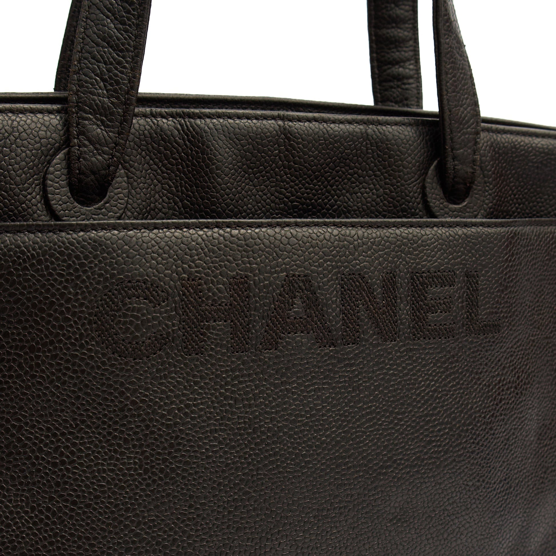 Chanel Tote Vintage Tote in Black, Caviar Leather — Alternate View 14