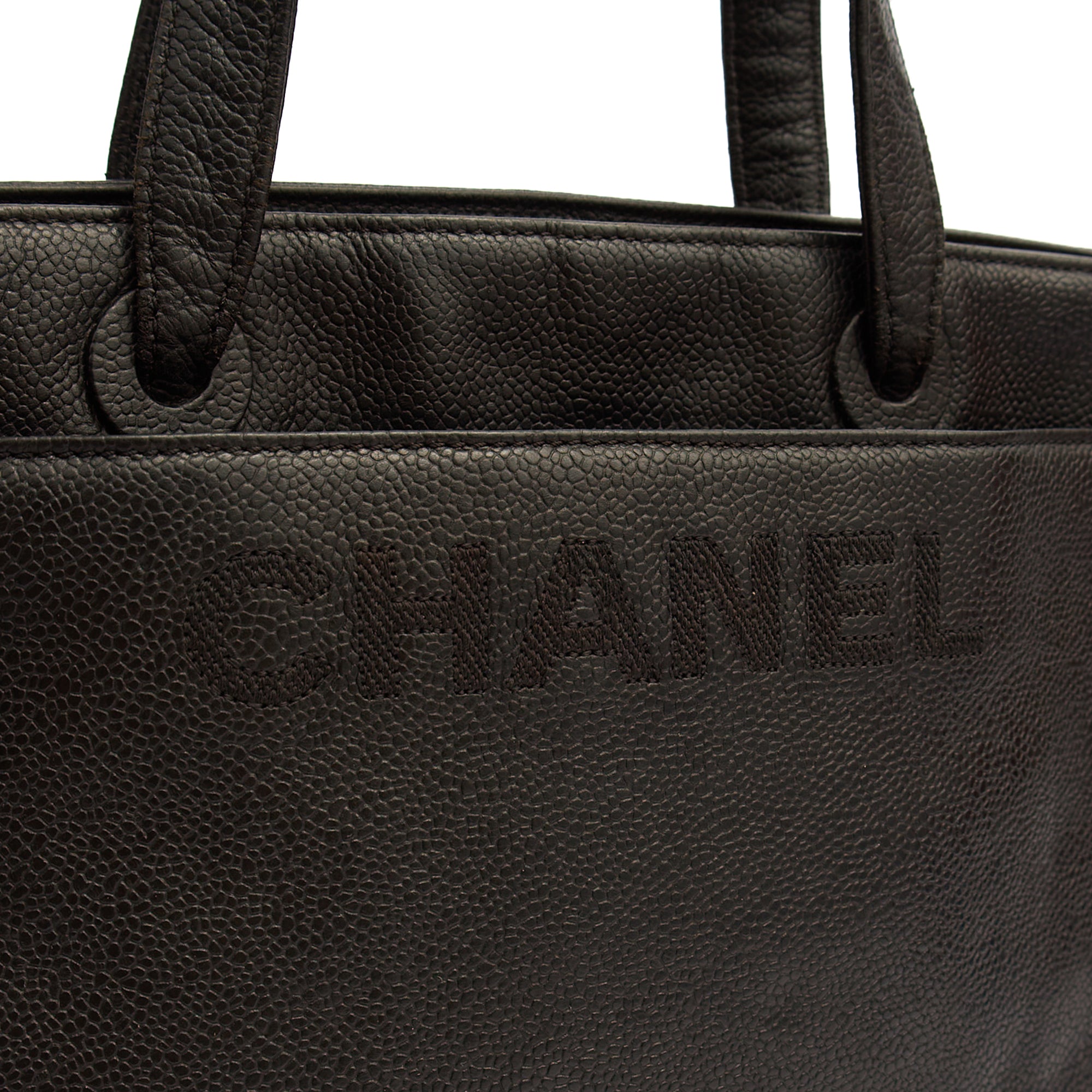 Chanel Tote Vintage Tote in Black, Caviar Leather — Alternate View 14