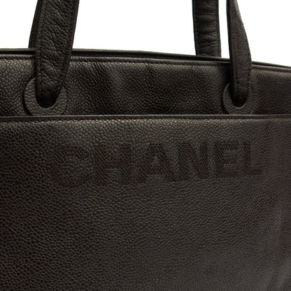 Chanel Tote Vintage Tote in Black, Caviar Leather — Lifestyle View