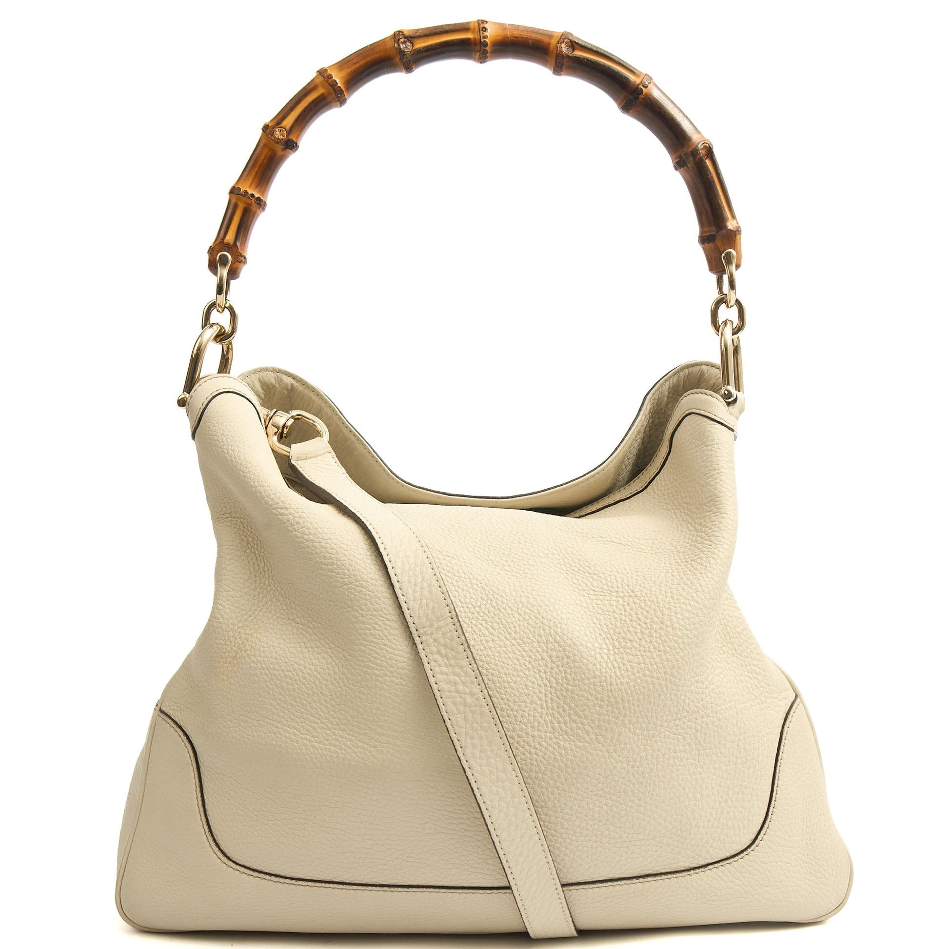 Gucci Tote Bamboo hobo in Cream, Leather — Front View