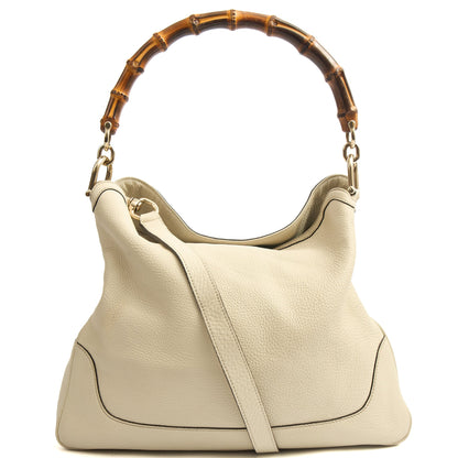Gucci Tote Bamboo hobo in Cream, Leather — Front View