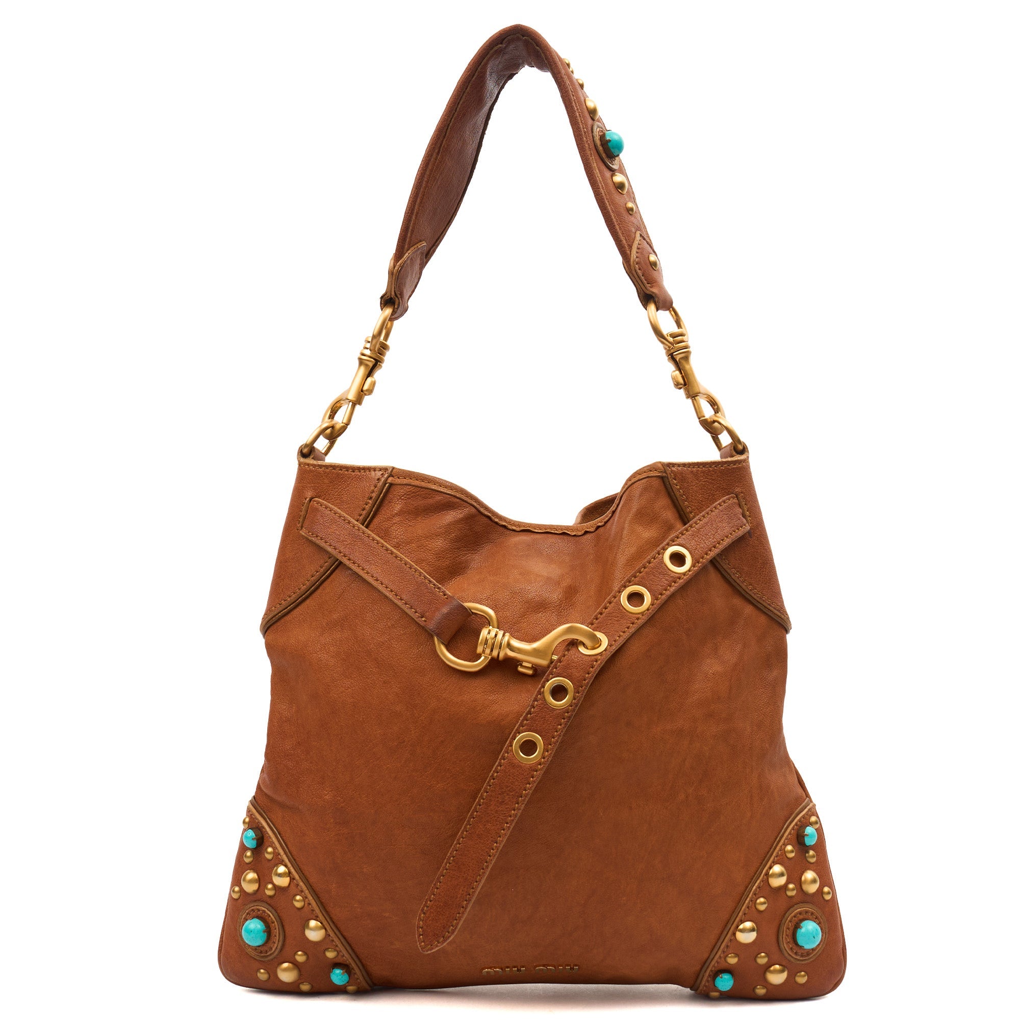 Miu Miu Tote Shoulder Bag in Brown, Leather — Alternate View 8