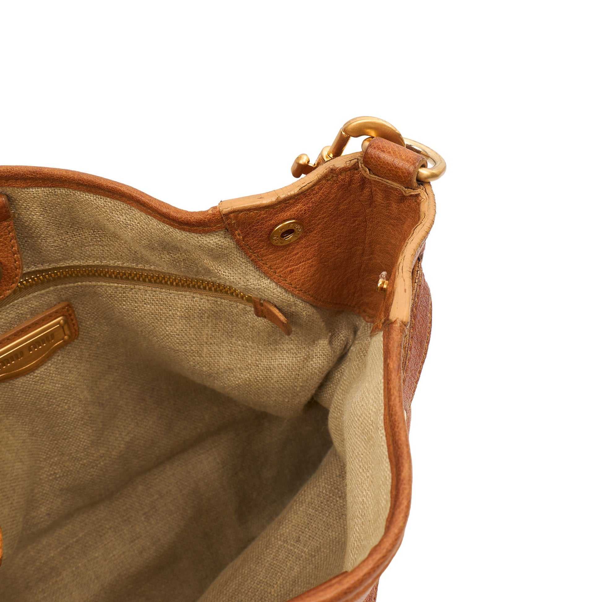 Miu Miu Tote Shoulder Bag in Brown, Leather — Alternate View 14