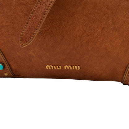 Miu Miu Tote Shoulder Bag in Brown, Leather — Alternate View 9