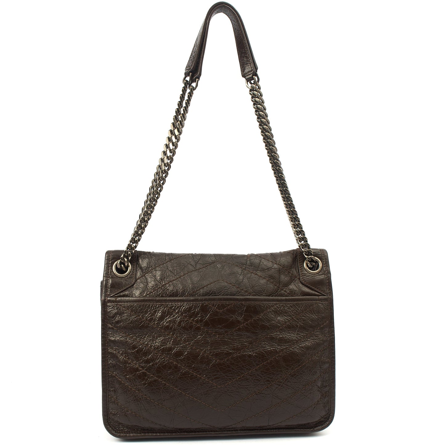 Saint Laurent Shoulder Bag Niki - Medium in Brown, Calfskin Leather — Back View