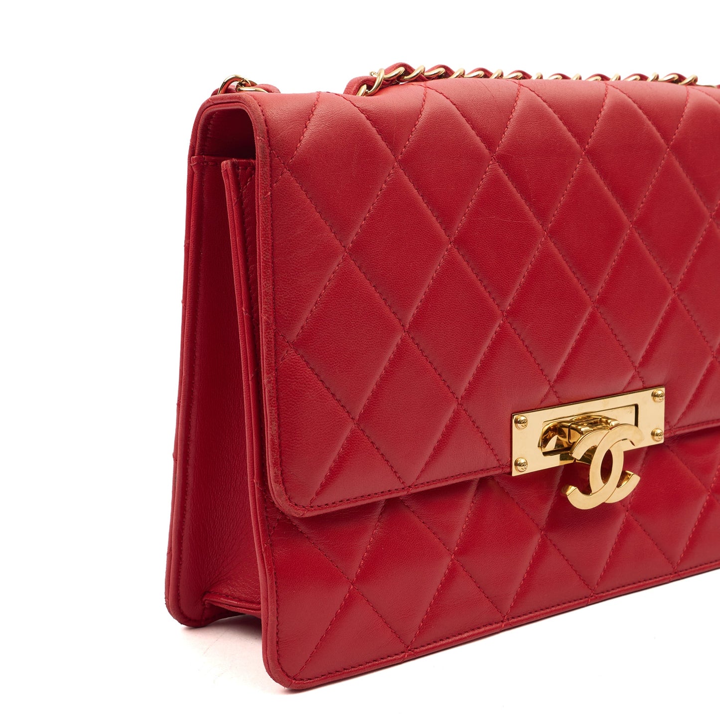 Chanel Shoulder Bag Golden Class Wallet On Chain in Red, Lambskin Leather — Alternate View 7