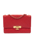 Chanel Shoulder Bag Golden Class Wallet On Chain in Red, Lambskin Leather — Front View