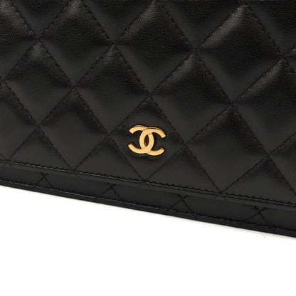 Chanel Cross Body Wallet on Chain in Black, Lambskin Leather — Alternate View 25