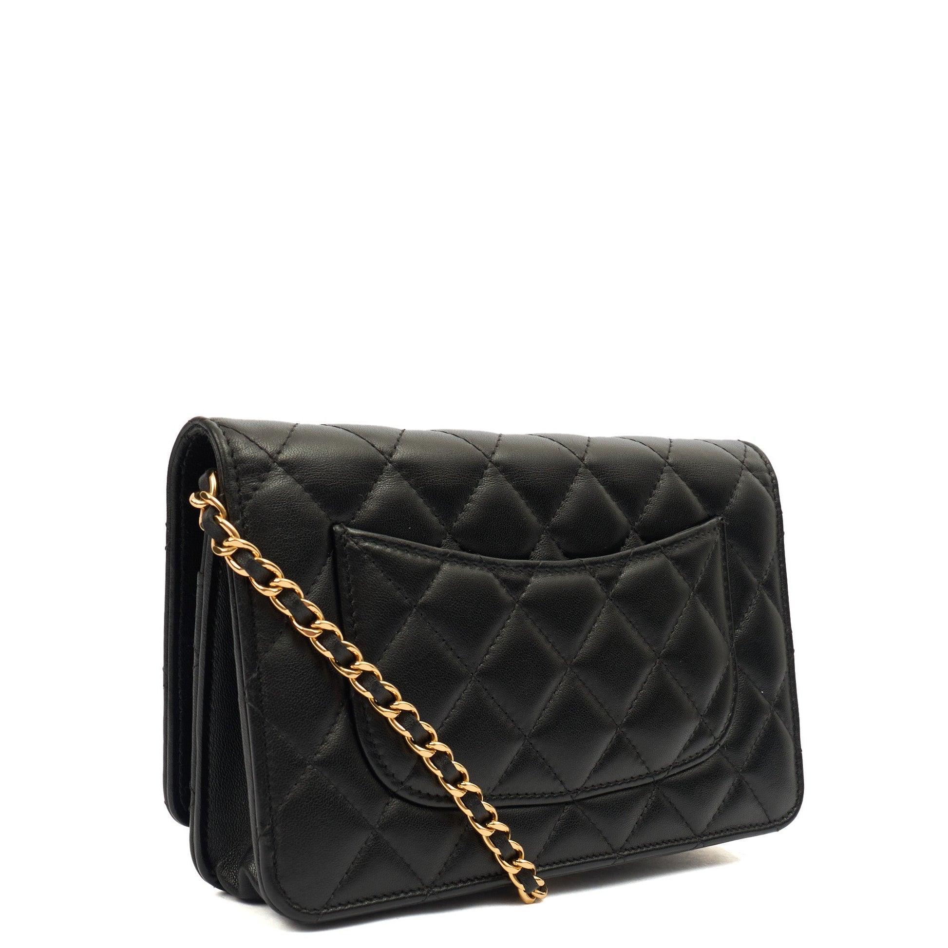 Chanel Cross Body Wallet on Chain in Black, Lambskin Leather — Alternate View 21