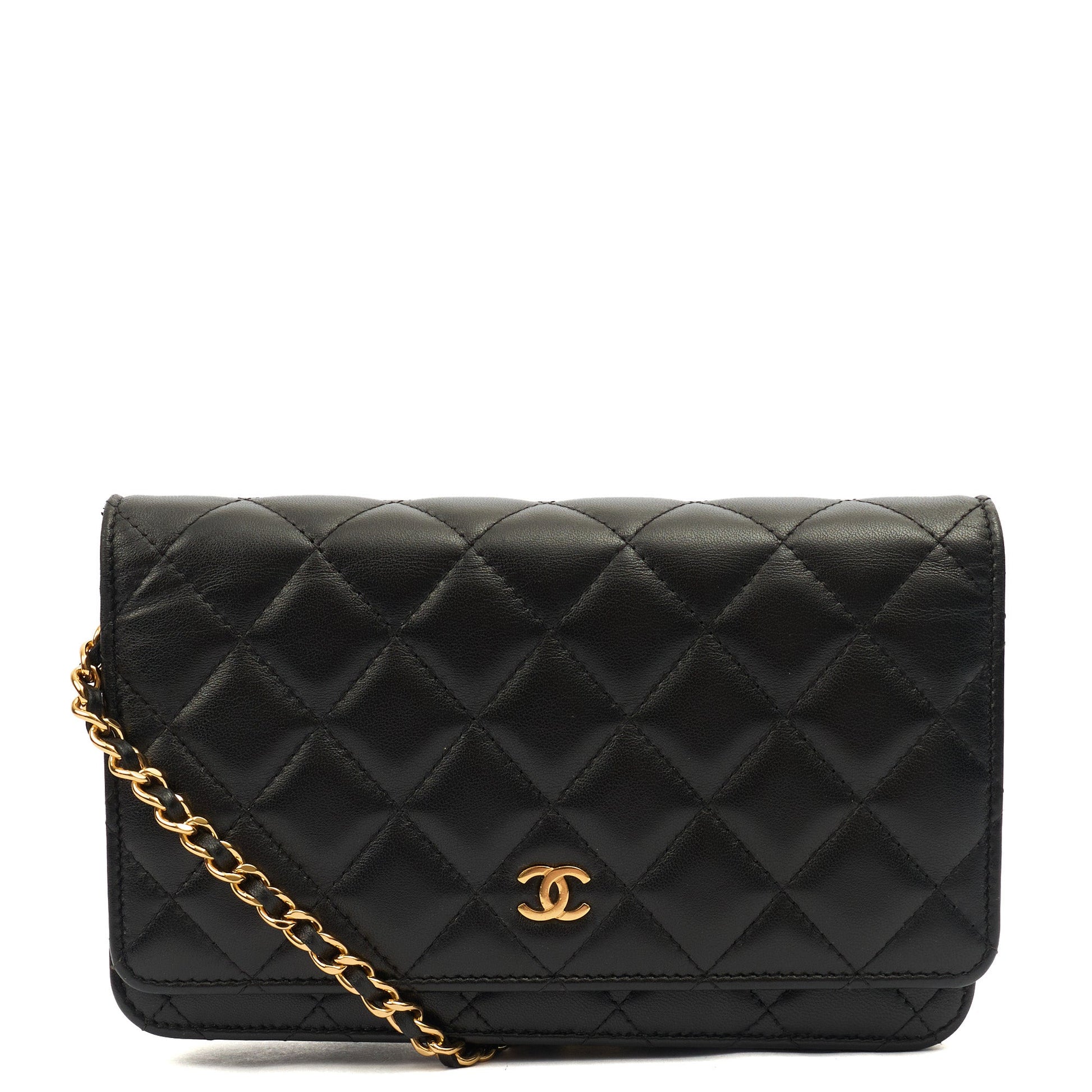 Chanel Cross Body Wallet on Chain in Black, Lambskin Leather — Alternate View 10