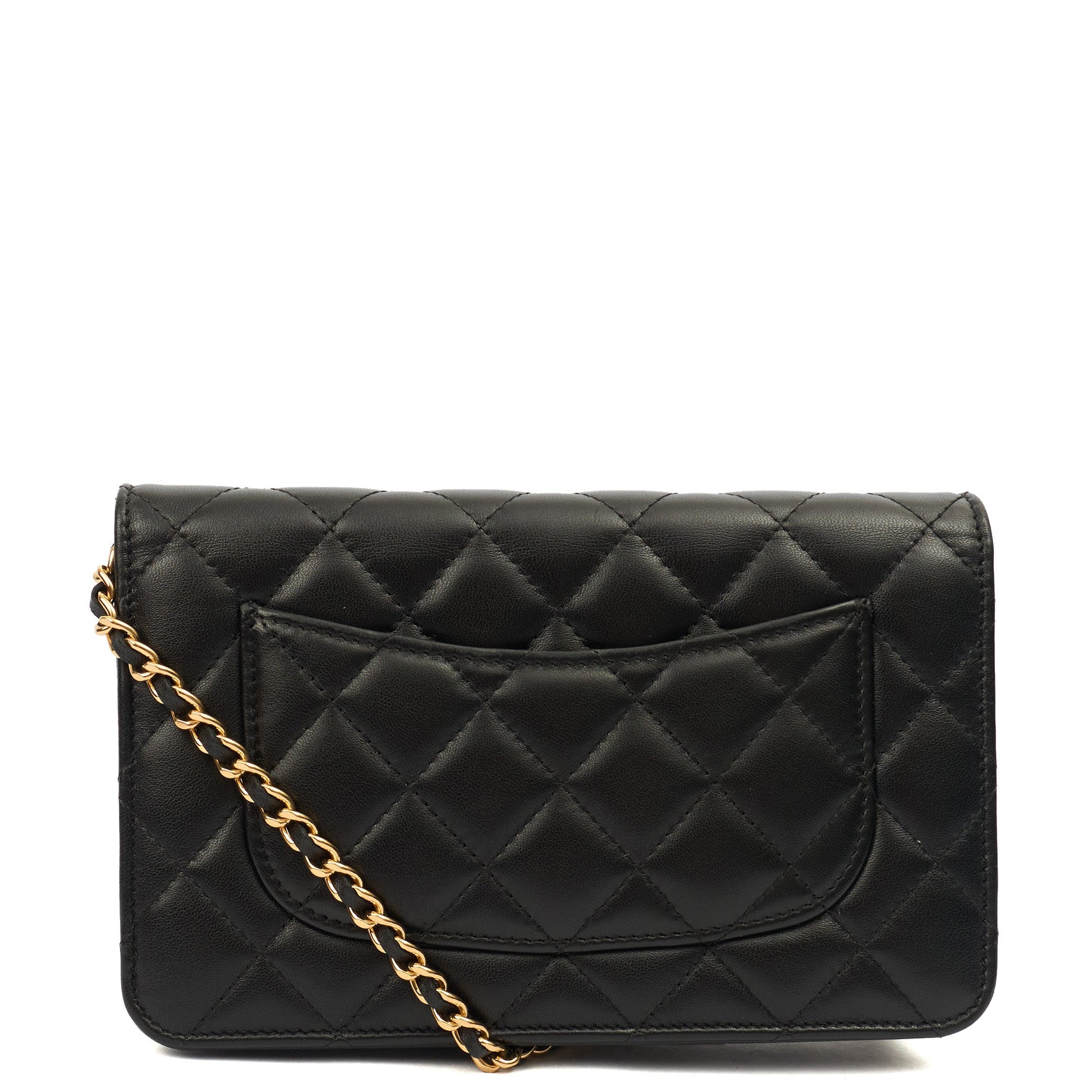 Chanel Cross Body Wallet on Chain in Black, Lambskin Leather — Alternate View 13