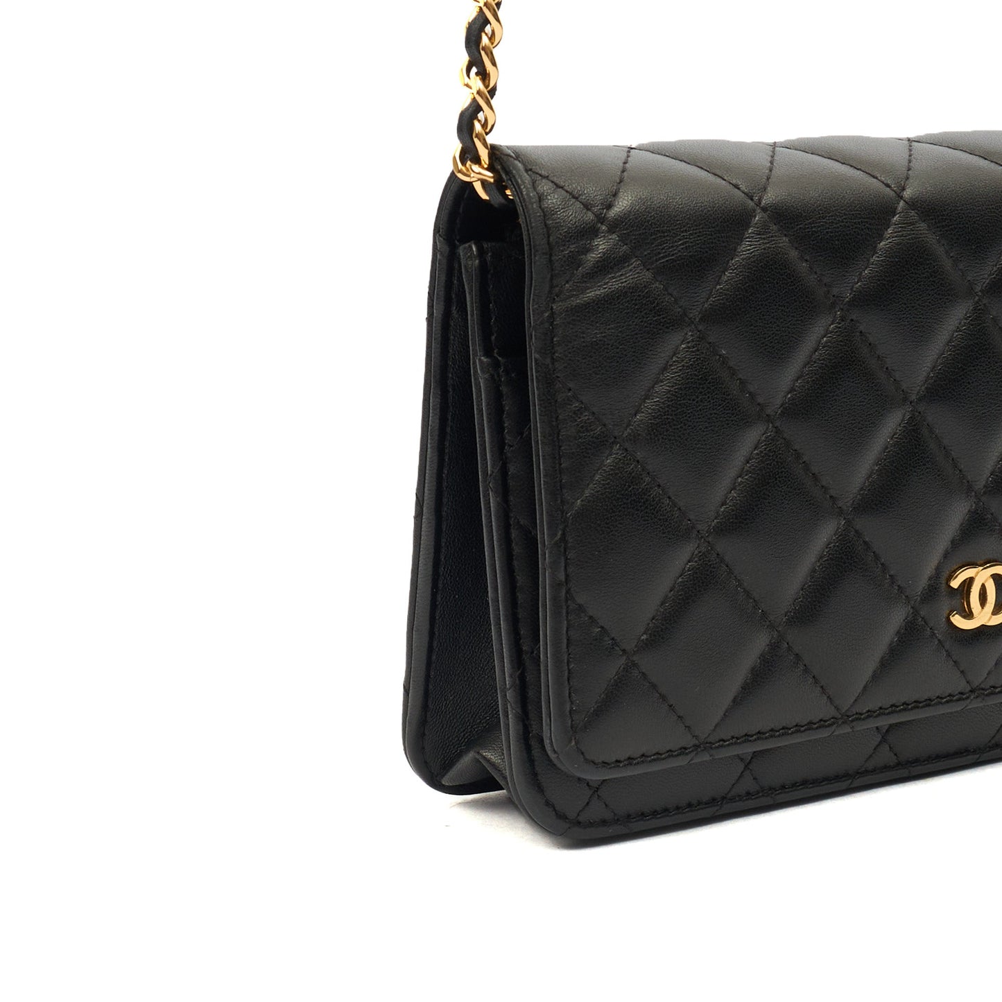 Chanel Cross Body Wallet on Chain in Black, Lambskin Leather — Alternate View 17