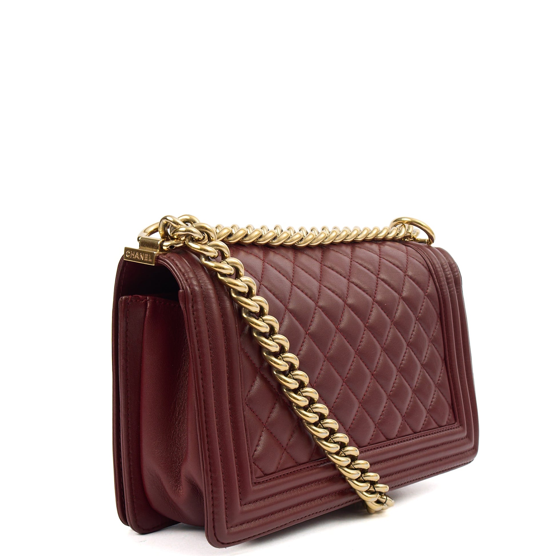 Chanel Shoulder Bag Boy - Medium in Red, Calfskin Leather — Alternate View 13