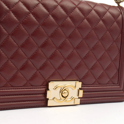 Chanel Shoulder Bag Boy - Medium in Red, Calfskin Leather — Alternate View 12