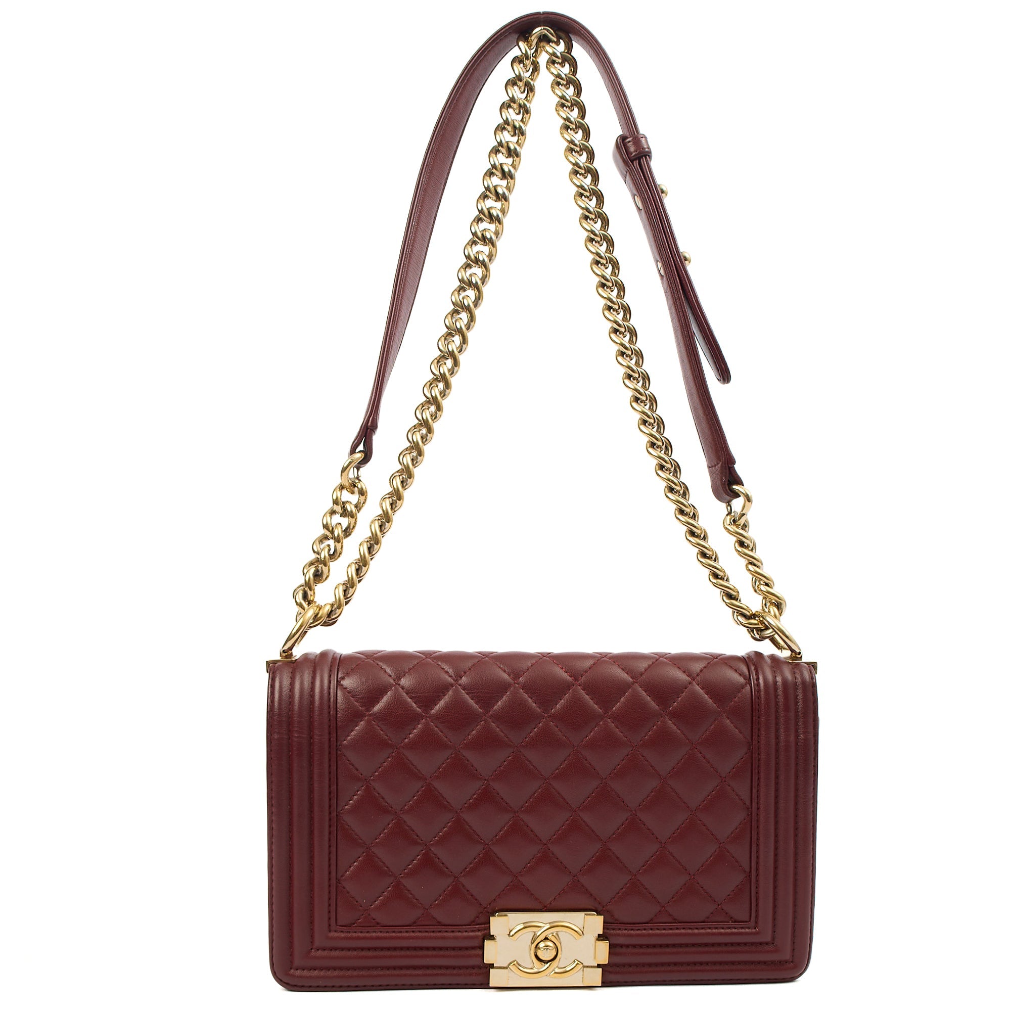 Chanel Shoulder Bag Boy - Medium in Red, Calfskin Leather — Alternate View 16