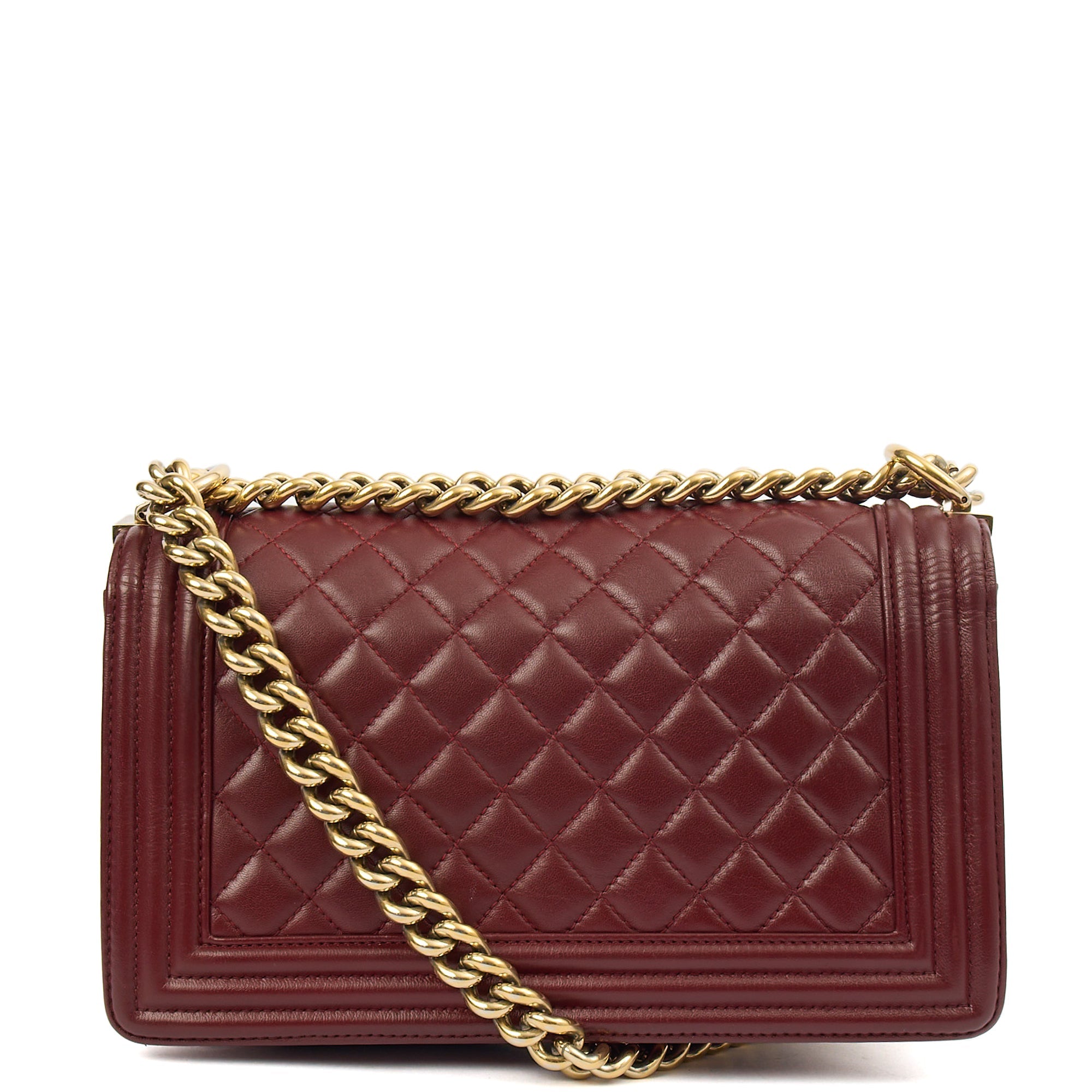 Chanel Shoulder Bag Boy - Medium in Red, Calfskin Leather — Alternate View 14