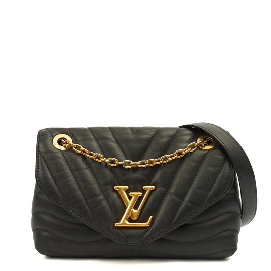 Louis Vuitton Shoulder Bag New Wave PM Chain Bag  in Black, Leather — Front View