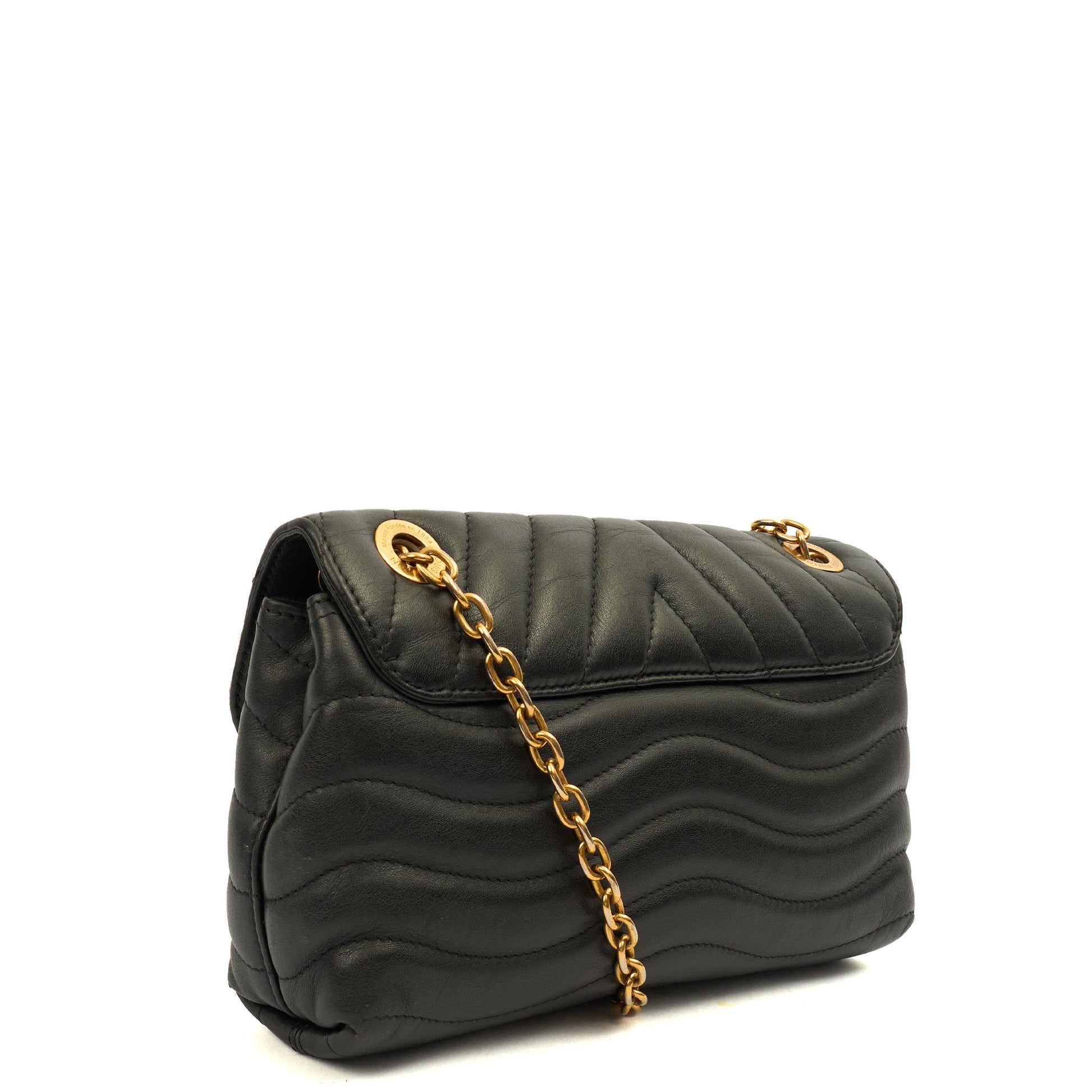 Louis Vuitton Shoulder Bag New Wave PM Chain Bag  in Black, Leather — Back View